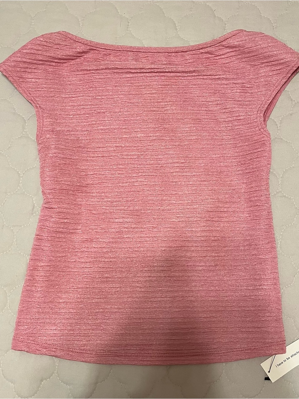 NWT Reformation Darra Knit Pink Boatneck Short Sleeve Open Back Top